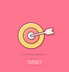 Target Aim Icon In Comic Style Darts Game Cartoon