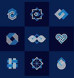 Abstract Geometric Linear Symbols Set Graphic