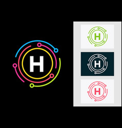 Letter H Technology Logo Design Network Logo