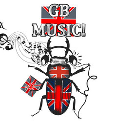 Music Flayer With Beetle Colored In British Flag