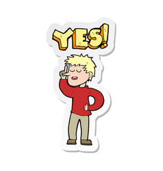 Sticker Of A Cartoon Man Saying Yes