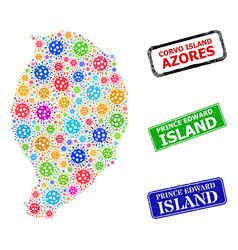 Textured Prince Edward Island Badges And Colored