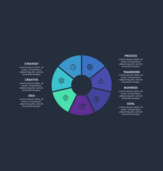 Circle Dark Infographic With 7 Elements Template