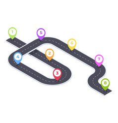 Isometric Winding Road Infographic City Map 8