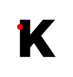 K Letter With Red Dot Company Monogram Icon