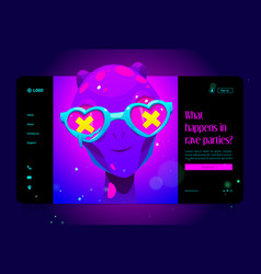 Rave Party Landing Page Cartoon Template