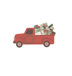 Red Truck With Gifts