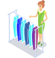 Choosing Clothes In Store Shopping Concept