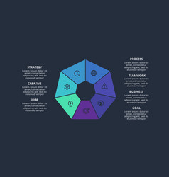 Circle Dark Infographic With 7 Elements Template