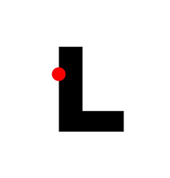 L Letter With Red Dot Company Monogram Icon