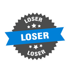 Loser Round Isolated Ribbon Label Sign