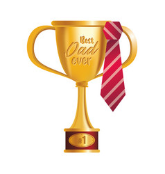 Trophy Cup Award Best Dad With Necktie