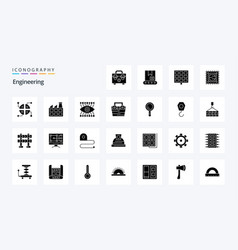 25 Engineering Solid Glyph Icon Pack