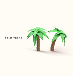 3d Realistic Two Palm Trees