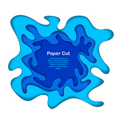 Abstract Blue Paper Cutout Curvy Shapes Layered