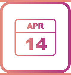 April 14th Date On A Single Day Calendar