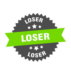 Loser Round Isolated Ribbon Label Sign