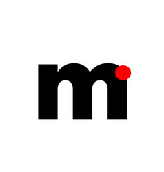 M Letter With Red Dot Company Monogram Icon