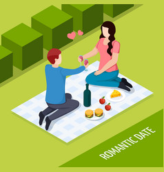 Romantic Date Outdoor Isometric Composition