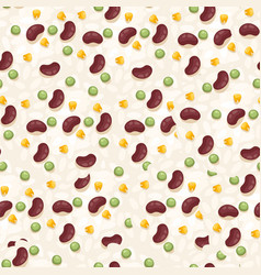 Seamless Pattern Of Soybean Green Pea And Corn