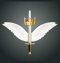 Sword Crown Wings Composition