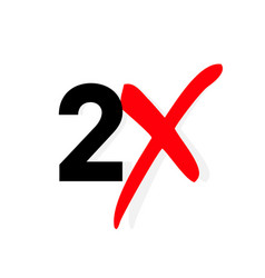 2x Logo Icon X2 Text Letter Double Faster