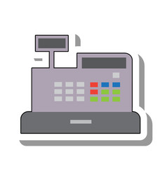 Cash Register With Bar Code Scanner Flat Paper