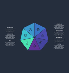 Circle Dark Infographic With 7 Elements Template