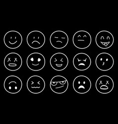 Hand Drawn Emojis Faces Icons Line Art Style