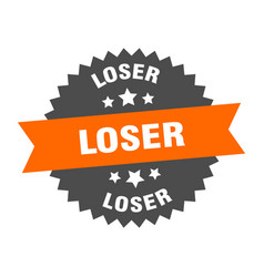 Loser Round Isolated Ribbon Label Sign