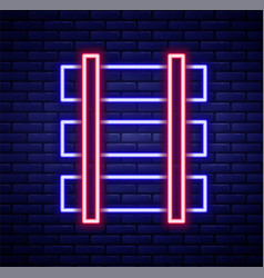 Glowing Neon Line Railway Barrier Icon Isolated