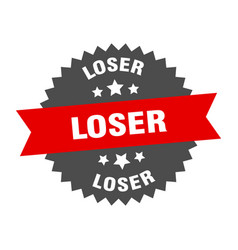 Loser Round Isolated Ribbon Label Sign