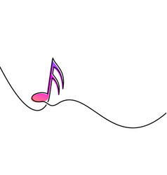 Continuous One Line Drawing Of Music Note