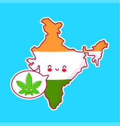 Cute Happy Funny India Map And Flag