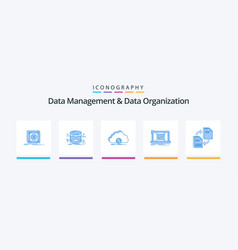 Data Management And Data Organization Blue 5 Icon