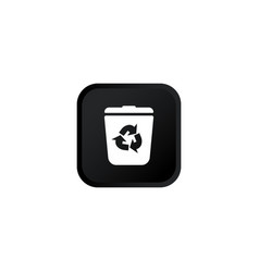 Desktop Trash Icon Modern Button Design Black