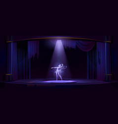 Ghost Ballerina Dance On Old Theater Stage