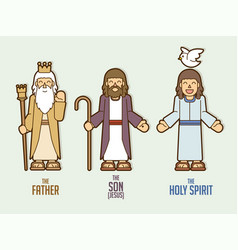 God Father Son Holy Spirit Cartoon Graphic