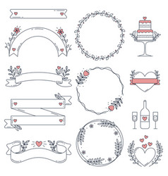 Linear Flat Wedding Ornaments Design