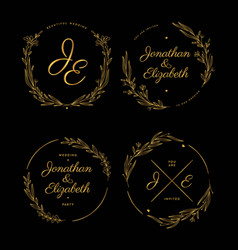 Linear Flat Wedding Monograms Design