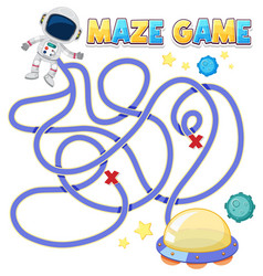 Maze Game Template In Space Theme For Kids