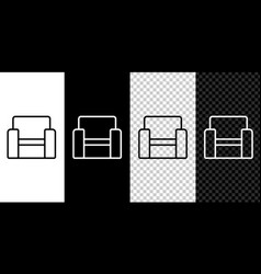 Set Line Cinema Chair Icon Isolated On Black