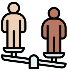 Unbalanced Scale With Two Human Icon Protest