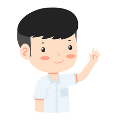 Student The Boy Raising Hand Cartoon