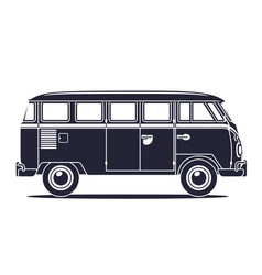 Silhouette Classic Retro Camper Van Side View