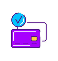 Bank Payment Cards Color Line Icon Cash