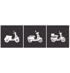 Black Motorbike Icon Set Simple