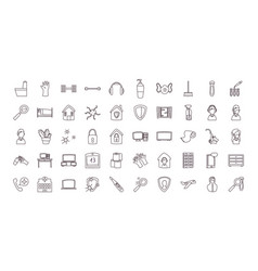 Covid19 19 Quarentine Line Style Icon Set