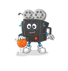 Film Camera Dribble Basketball Character Cartoon