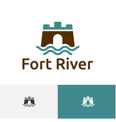 Fort River Water Stream Simple Modern Logo